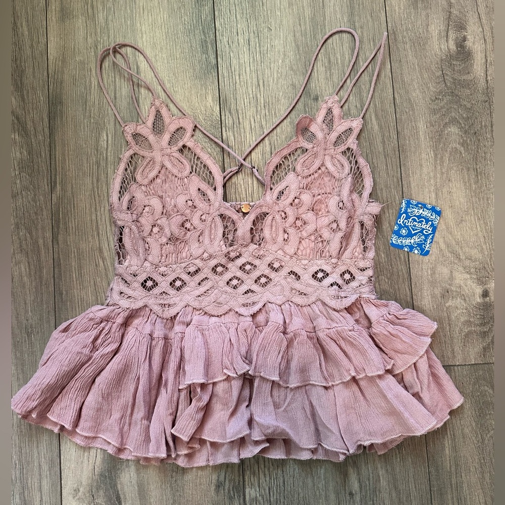 NEW Free People Adela Cami Mauve Tank Top NWT Size XS